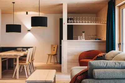 Ein Sitzbereich in der Unterkunft tinnes apartments