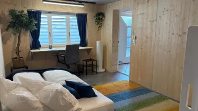 Ein Bett oder Betten in einem Zimmer der Unterkunft Familienparadies 87m2 - Haushälfte mit Garten