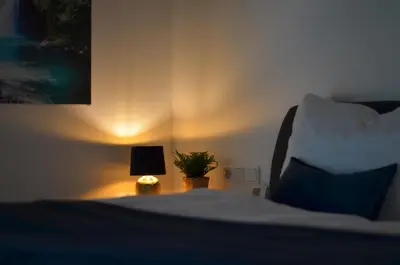 Ein Bett oder Betten in einem Zimmer der Unterkunft Familienparadies 87m2 - Haushälfte mit Garten