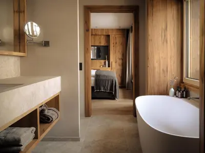 Ein Bett oder Betten in einem Zimmer der Unterkunft Sandhof Apartments