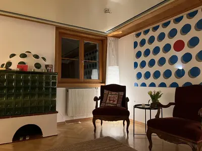 Ein Sitzbereich in der Unterkunft Forsthaus Waldesruh