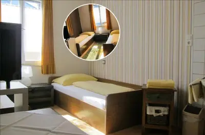 Ein Bett oder Betten in einem Zimmer der Unterkunft Pension Sonne Bed
