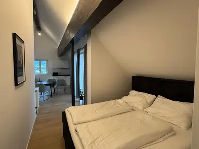 Ein Bett oder Betten in einem Zimmer der Unterkunft Bauern 65