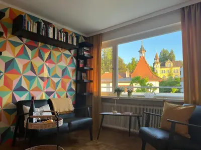 Ein Sitzbereich in der Unterkunft City-Studio