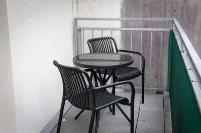 Ein Balkon oder eine Terrasse in der Unterkunft Retro-Style in der Bregenzer Fussgängerzone