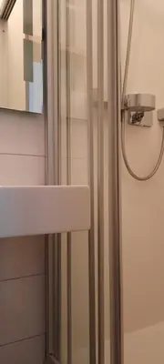 Ein Badezimmer in der Unterkunft Selbstversorgerhütte N 15 Kleinwalsertal