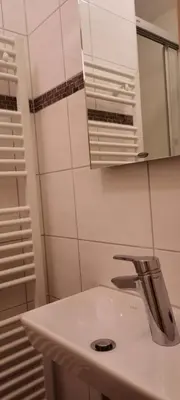 Ein Badezimmer in der Unterkunft Selbstversorgerhütte N 15 Kleinwalsertal