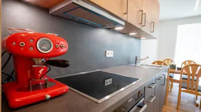 Küche/Küchenzeile in der Unterkunft Ferienwohnung EMI