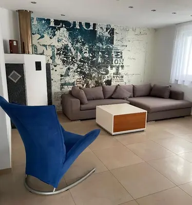 Ein Sitzbereich in der Unterkunft Ferienwohnung Mario am Bodensee