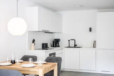 Küche/Küchenzeile in der Unterkunft Rosengarten Apartments