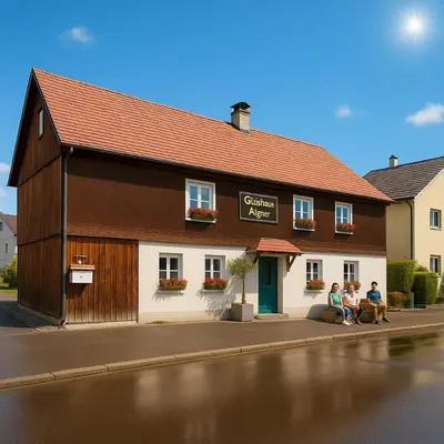 Das Gebäude in dem sich die Ferienwohnung befindet