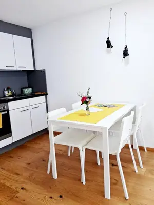 Küche/Küchenzeile in der Unterkunft Top Glück Apartmenthaus Sonnenschein