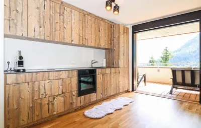 Küche/Küchenzeile in der Unterkunft Ferienwohnung Mit Terrasse