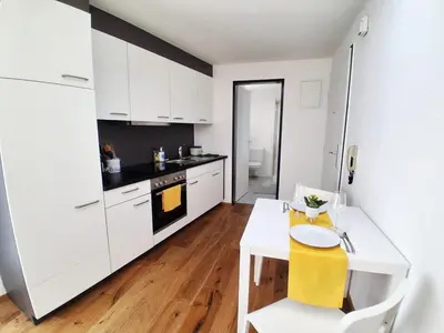 Küche/Küchenzeile in der Unterkunft Top12 Apartmenthaus Sonnenschein