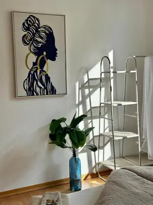 Ein Bett oder Betten in einem Zimmer der Unterkunft Ferienwohnung nur 1 min vom See
