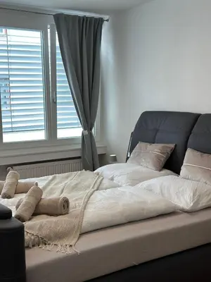 Ein Bett oder Betten in einem Zimmer der Unterkunft Charmante Wohnung in der Bregenzer Innenstadt