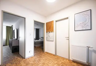 Ein Bett oder Betten in einem Zimmer der Unterkunft 75m2 Designer Apartment close to Bregenz