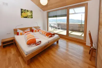 Ein Bett oder Betten in einem Zimmer der Unterkunft Ferienhof Feurle