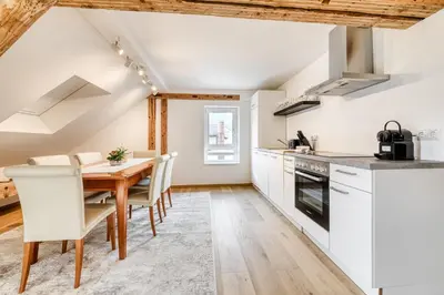 Küche/Küchenzeile in der Unterkunft Ferienwohnung Alpen Zentral