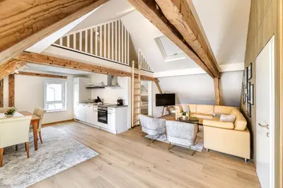Küche/Küchenzeile in der Unterkunft Ferienwohnung Alpen Zentral
