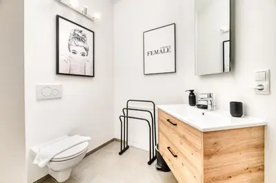 Ein Badezimmer in der Unterkunft Ferienwohnung Alpen Zentral