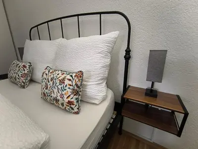 Ein Bett oder Betten in einem Zimmer der Unterkunft Urlaub in Weiler - Apartment mit großer Terrasse - für 1 bis 4 Personen