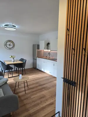 Küche/Küchenzeile in der Unterkunft Ländle Lodge, Ferienwohnung nahe Bregenz, Lindau und Bodensee