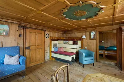 Ein Bett oder Betten in einem Zimmer der Unterkunft Chalet Alte Mühle