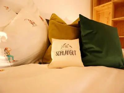 Ein Bett oder Betten in einem Zimmer der Unterkunft Dog-friendly holiday apartment in Bregenzerwald