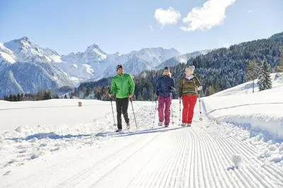 Panorama Ferienwohnung Tschengla im Winter