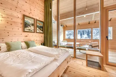 Ein Bett oder Betten in einem Zimmer der Unterkunft Haus Obdr Lech