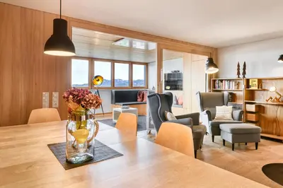 Ein Sitzbereich in der Unterkunft Panorama Ferienhaus Zora