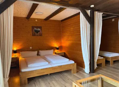 Ein Bett oder Betten in einem Zimmer der Unterkunft Ferienwohnung & Spa Renate