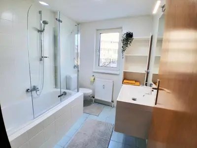 Ein Badezimmer in der Unterkunft Top18 Apartmenthaus Sonnenschein