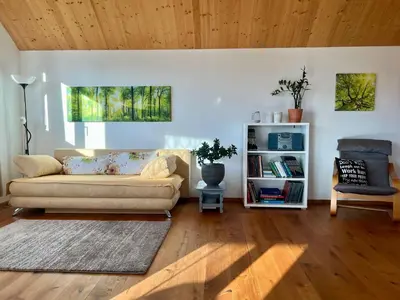 Ein Sitzbereich in der Unterkunft Apartment Vinomna