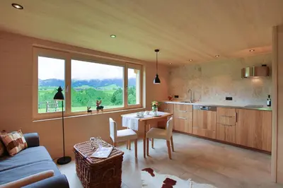 Küche/Küchenzeile in der Unterkunft Gartenstudio Waldblick