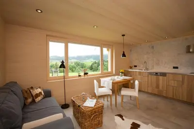 Küche/Küchenzeile in der Unterkunft Gartenstudio Waldblick