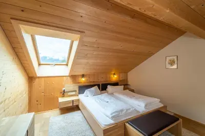 Ein Bett oder Betten in einem Zimmer der Unterkunft Forsthaus Schoppernau
