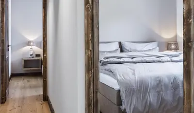 Ein Bett oder Betten in einem Zimmer der Unterkunft Ahorn Chalet Mittelberg