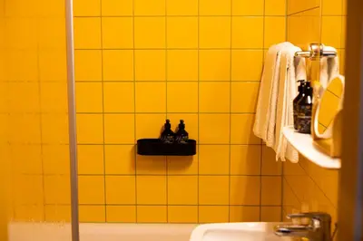 Ein Badezimmer in der Unterkunft Walliserhof