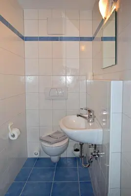 Ein Badezimmer in der Unterkunft Der Berghof