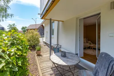 Ein Balkon oder eine Terrasse in der Unterkunft Ferienhaus Bachschlössle