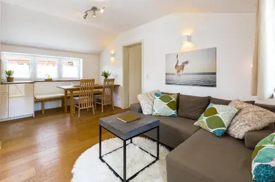 Ein Sitzbereich in der Unterkunft Ferienhaus Bachschlössle