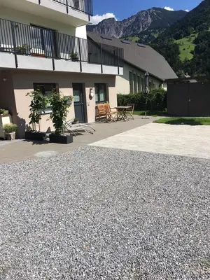 Ein allgemeiner Bergblick oder ein Berglick von der Ferienwohnung aus