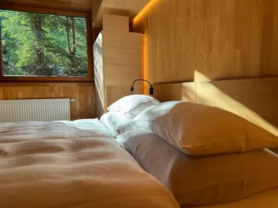 Ein Bett oder Betten in einem Zimmer der Unterkunft Naturhaus Loacker
