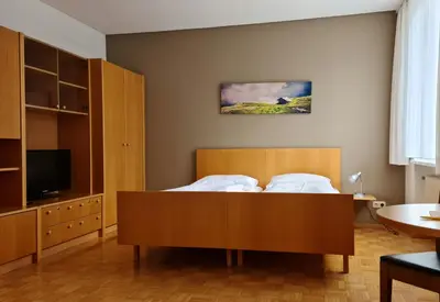 Ein Bett oder Betten in einem Zimmer der Unterkunft Hotel Viktor