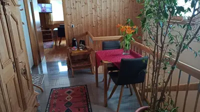 Ein Sitzbereich in der Unterkunft Gästehaus Lutz
