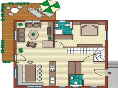 Grundriss der Unterkunft Ferienhaus Valleu