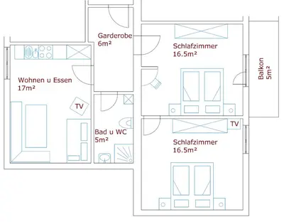 Grundriss der Unterkunft Haus Roswitha
