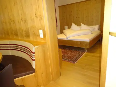 Ein Bett oder Betten in einem Zimmer der Unterkunft Ferienwohnung Oberdamüls